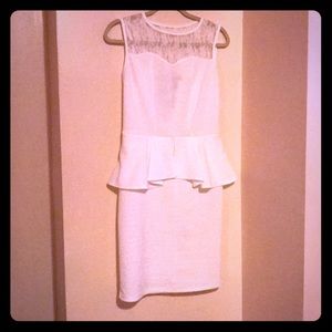 Ivory peplum dress -Ashley Stewart size 1x
